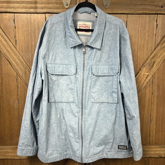 Levi's Lightweight Cotton Shacket Blue Print Size XXL - Picture 5 of 11